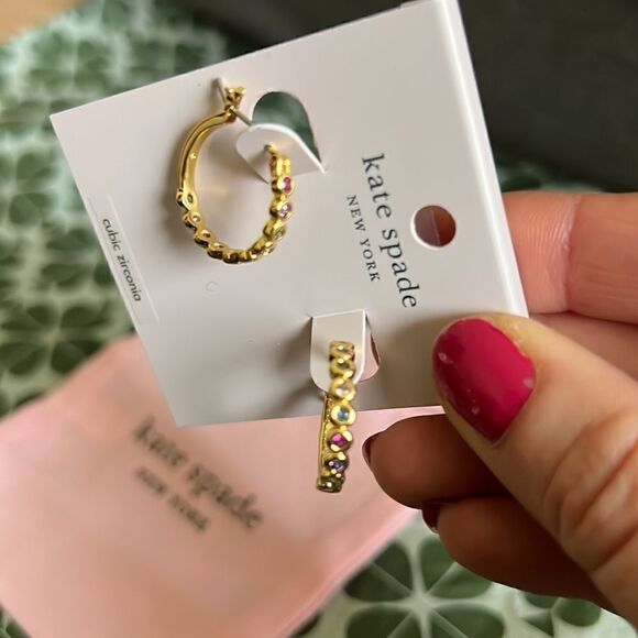 NWT Kate Spade colorful gold Huggies V1 - Picture 6 of 7